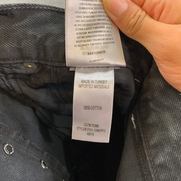 Citizens Of Humanity Shorts Women 26 Faded Black Abita Button Fly Micro Denim - Picture 8 of 12